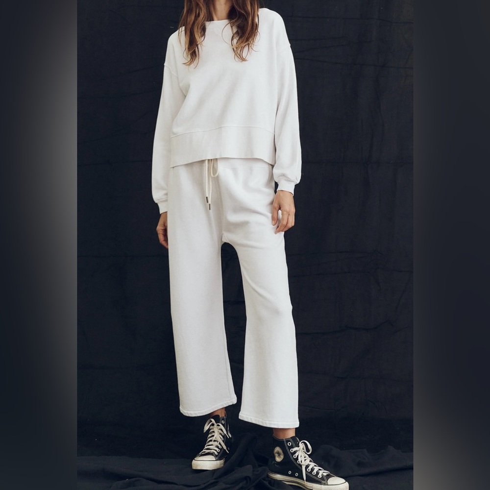 NEW THE GREAT. relay sweatpant in true white, size 0